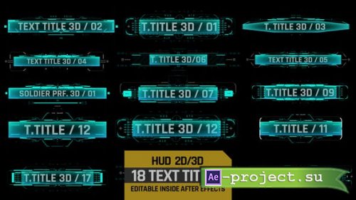 Videohive - HUD 3D Text Titles - 39236407 - Project & Script for After Effects