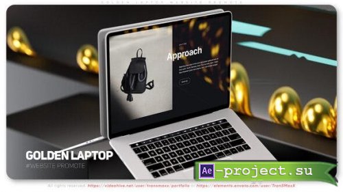 Videohive - Golden Laptop Website Promote - 39374533 - Project for After Effects