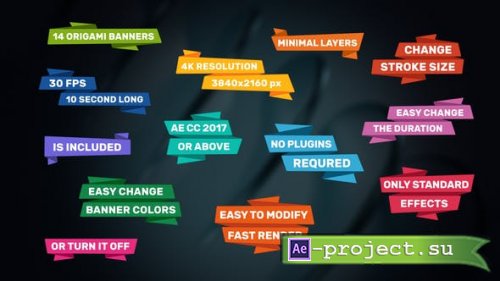 Videohive - 14 Origami Banners - 39029841 - Project for After Effects