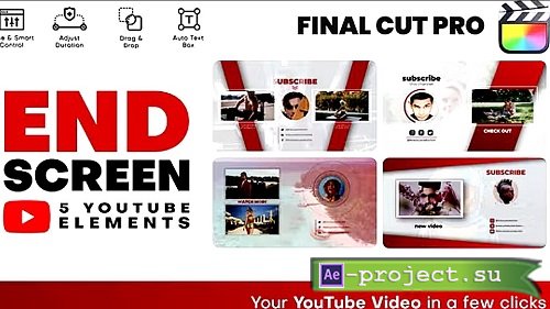 Videohive - YouTube End Screens 39550008 - Project For Final Cut & Apple Motion