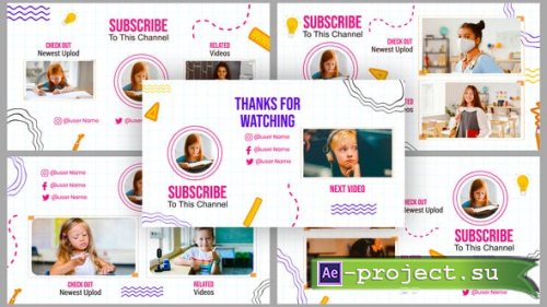 Videohive - Kids School Activities End Screen Templates - 39505675 - Project for After Effects