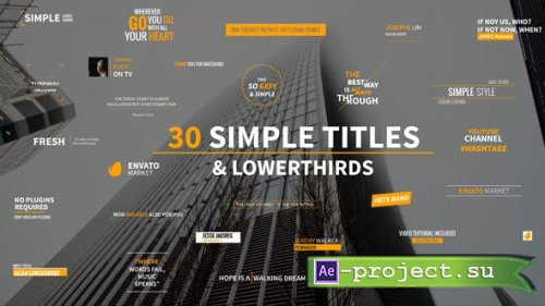 Videohive - 30 Simple Titles & Lowerthirds - 19718192 - Project for After Effects