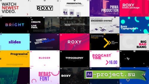Videohive - Roxy Typography Slides - 39615881 - Project & Script for After Effects