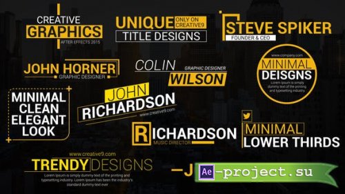 Videohive - Creative Lower Third Animations - 39595687 - Project for After Effects