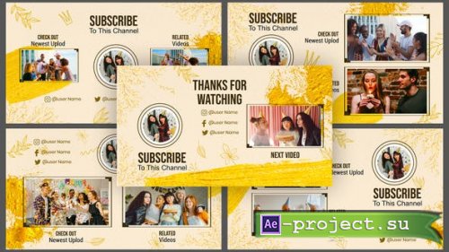 Videohive - Golden Sparkle Creative Lovely Birthday Invitation Card Youtube End Screen - 39693543