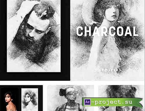 Smudged Charcoal Effect for Posters - 10190791