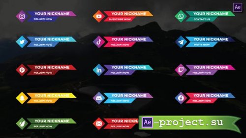 Videohive - Colorful Social Media Lower Thirds - 40069925 - Project for After Effects