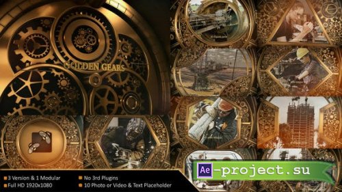 Videohive - Golden Gears Slideshow & Intro - 40049958 - Project for After Effects
