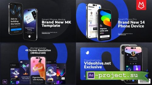 Videohive - App Presentation | Phone 14 Pro Mockup | Dark - 40011375 - Project for After Effects