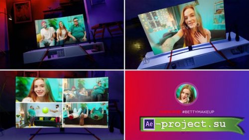 Videohive - Plasma Tv Youtube Channel Intro v2 Night Room - 40075760 - Project for After Effects