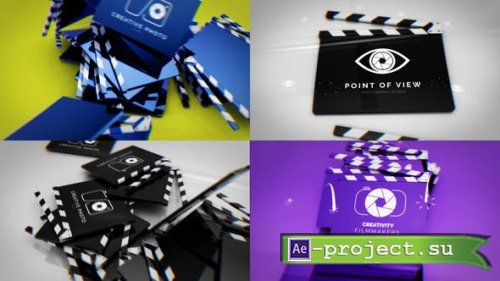 Videohive - Movie Clapper Board Logo Reveal Bundle - 40127829 - Project for After Effects