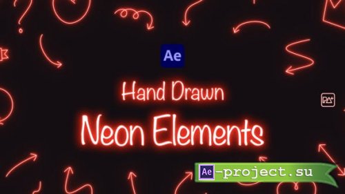 Videohive - Hand Drawn Neon Elements - 40186255 - Project for After Effects