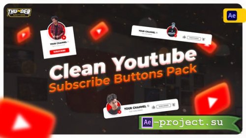 Videohive - Clean YouTube Subscribe Buttons Pack - 40189647 - Project for After Effects