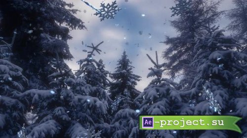 Videohive - Background Christmas New Year snowflakes on the background of Christmas trees - 39685440
