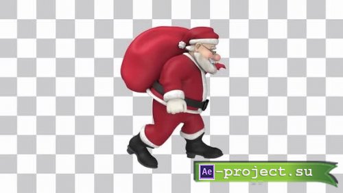 Videohive - Santa Claus With Gift Bag Loop - 38961075 - Motion Graphics