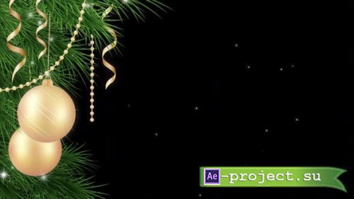 Videohive - Christmas and New Year frame loop with gold holiday ornaments - 34967882 - Motion Graphics