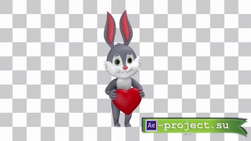 Videohive - Rabbit With Red Heart Looped - 39000774 - Motion Graphics