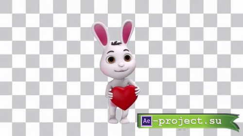 Videohive - Rabbit With Red Heart Loop - 39000768 - Motion Graphics