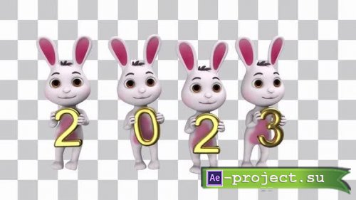 Videohive - White Rabbits New Year Symbol - 38062791 - Motion Graphics