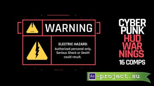 Videohive - HUD Cyberpunk Warnings - 40252198 - Project for After Effects