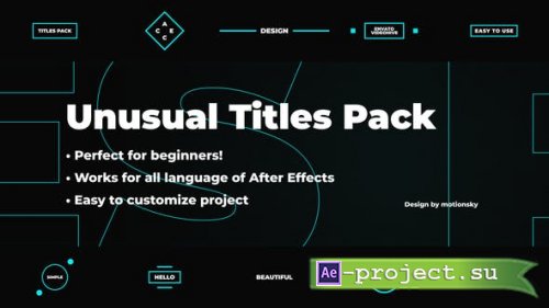 Videohive - Unusual Titles Pack | After Effects - 40276267 - Project for After Effects