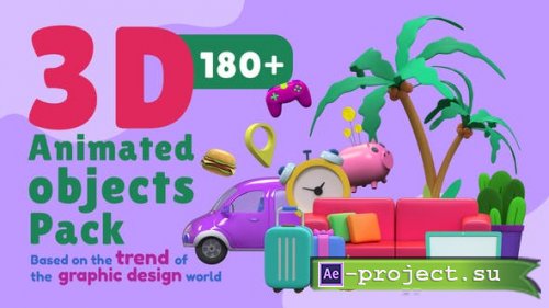 Videohive - 3D Animated Objects Pack - 40371627 - Project & Script for After Effects