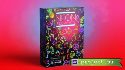 Videohive - Neon Elements | Food - 38949402 - Project for After Effects