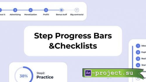 Videohive - Step Progress Bars & Checklist Bullet List - 40414585 - Project for After Effects