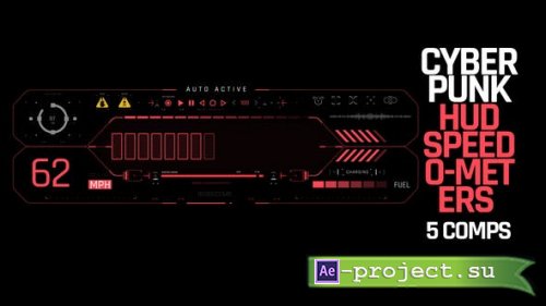 Videohive - HUD Cyberpunk Speedometers - 40472850 - Project for After Effects