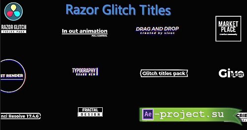 Razor Glitch Titles 1181645 - DaVinci Resolve Templates