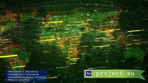 Videohive - World Map Background After Effects - 40544356 - Project for After Effects