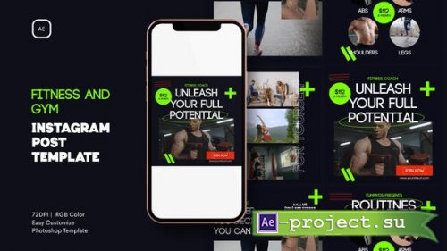 Videohive - Fitness and Gym Instagram Post Template - 40813946 - Project for After Effects