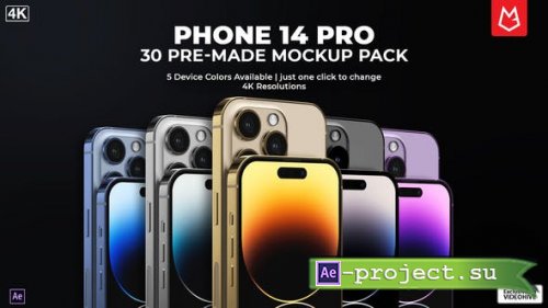 Videohive - App Promo Phone 14 Pro Mockup Pack - 40526693 - Project for After Effects