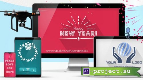 Videohive - Responsive Holiday & New Year Greetings! - 22835949 - Project for After Effects