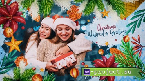 Videohive - Christmas Watercolor Greeting Card - 41918937 - Project for After Effects