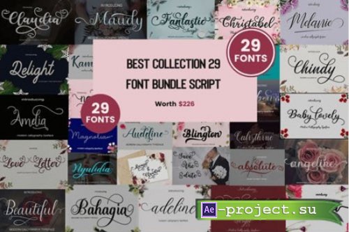 Best Script Fonts Bundle - 29 Premium Fonts Worth $226