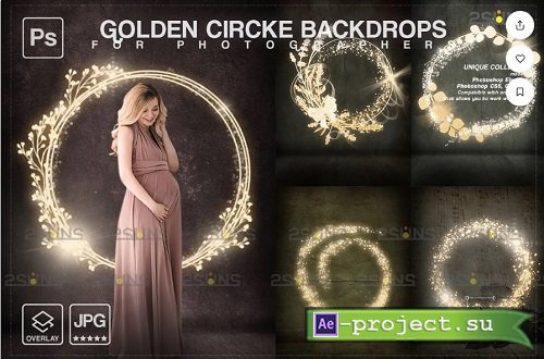 Golden lighting circle Backdrop V2 - 10960594