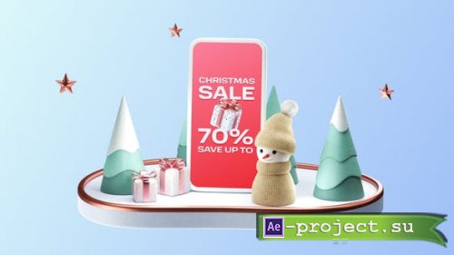 Videohive - Animation Christmas Card 3D - Sale Poster Logo Reveal - 41947545 - Project for After Effects