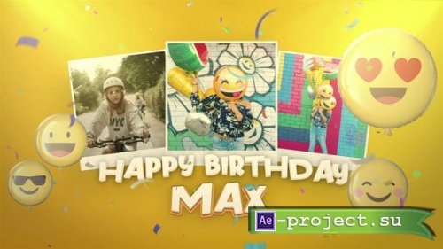Videohive - Emoji Birthday Wishes - 41992839 - Project for After Effects