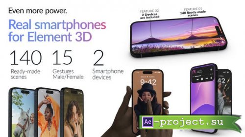 Videohive - Real Smartphones for Element 3D - 40921406 - Project for After Effects