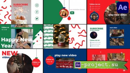 Videohive - New Year Youtube End Screens for After Effects - 42061198 - Project for After Effects