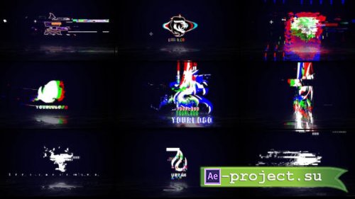 Videohive - 12 Glitch Logos - 39695750 - Project for After Effects