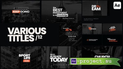 Videohive - Various Titles 12 - 42100310 - Project for After Effects