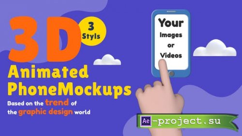 Videohive - 3D Phone Mockups Pack for Animated presentation - 42083423 - Project for After Effects