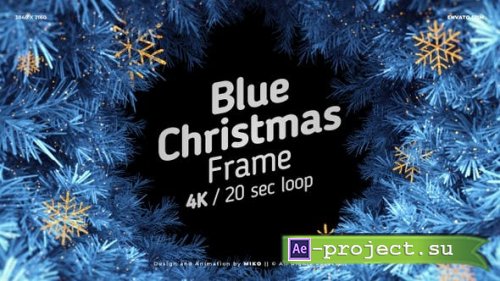 Videohive - Blue Christmas Frame 4K - 42061997 - Motion Graphics