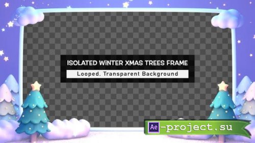 Videohive - Isolated Winter Xmas Trees Frame - 42063416 - Motion Graphics