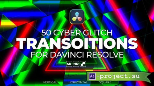 Videohive - Cyber Glitch Transition Pack - 41869875 - Project for DaVinci Resolve