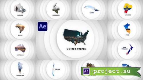 Videohive - 3D Disks Maps Opener - Americas & Australia for After Effects - 42280505