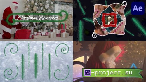 Videohive - Christmas Branches And Vignettes And Titles Pack for After Effects - 42292193 - Project for After Effects