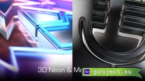 Videohive - Neon And Metal Logo Intro - 42005681 - Project for After Effects